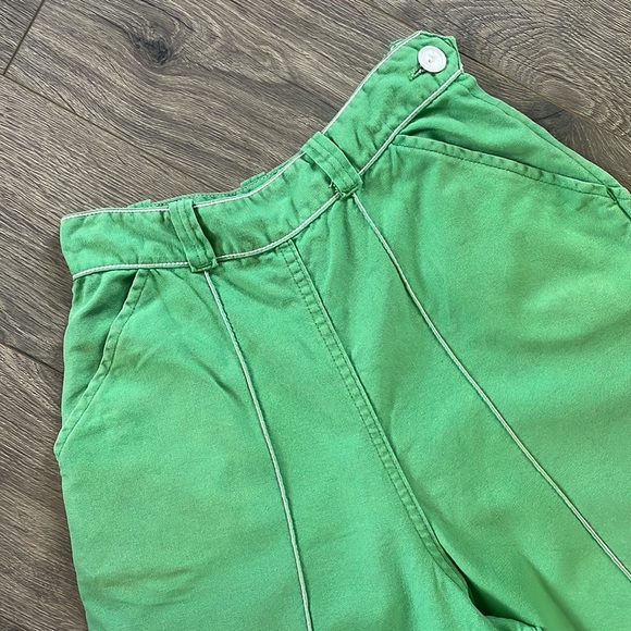 Vintage 1940s Topsail Light Grass Green Sanforized Clam Digger Capris Side Zip - Picture 2 of 16